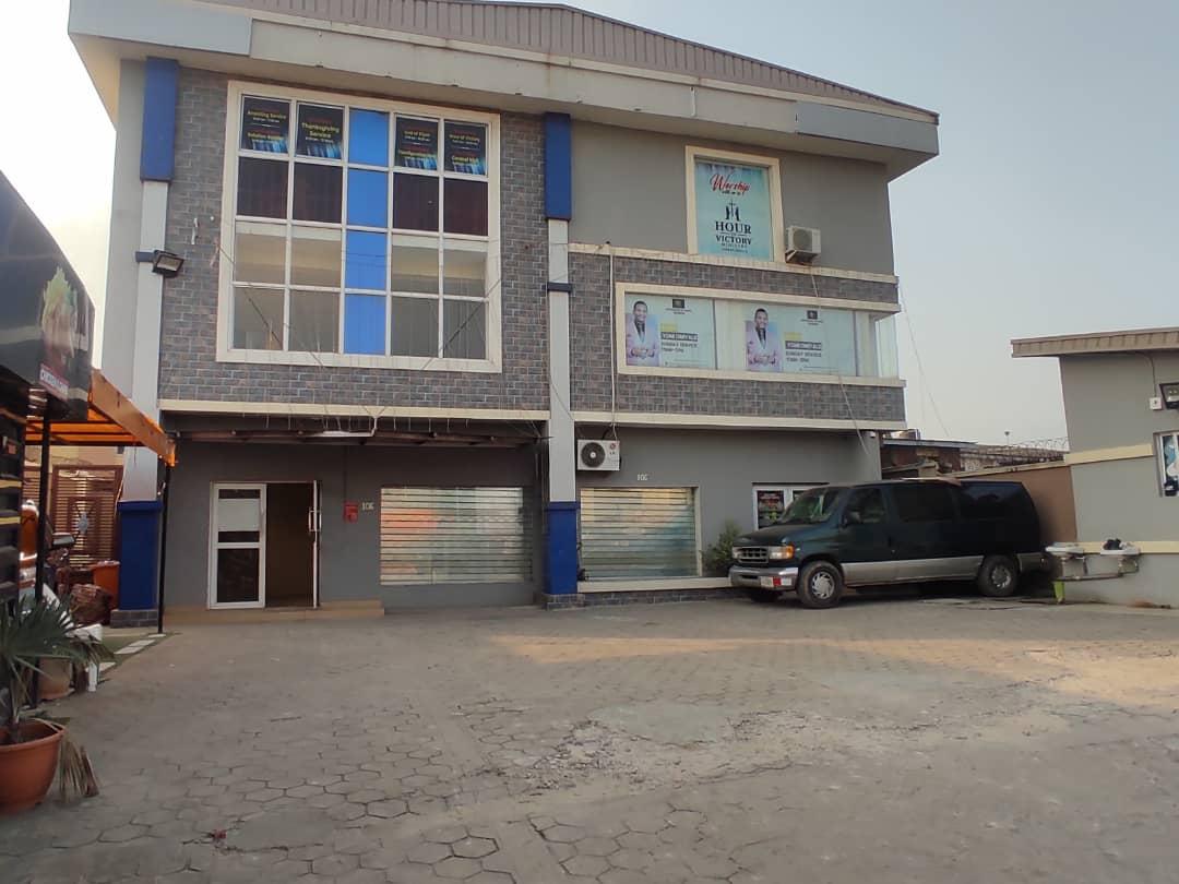 FOR SALE Massively built ,well structured building directly on express road, 3 massive halls ,very large  which each can contain over 800 CONGREGATION  PRICE : 850M