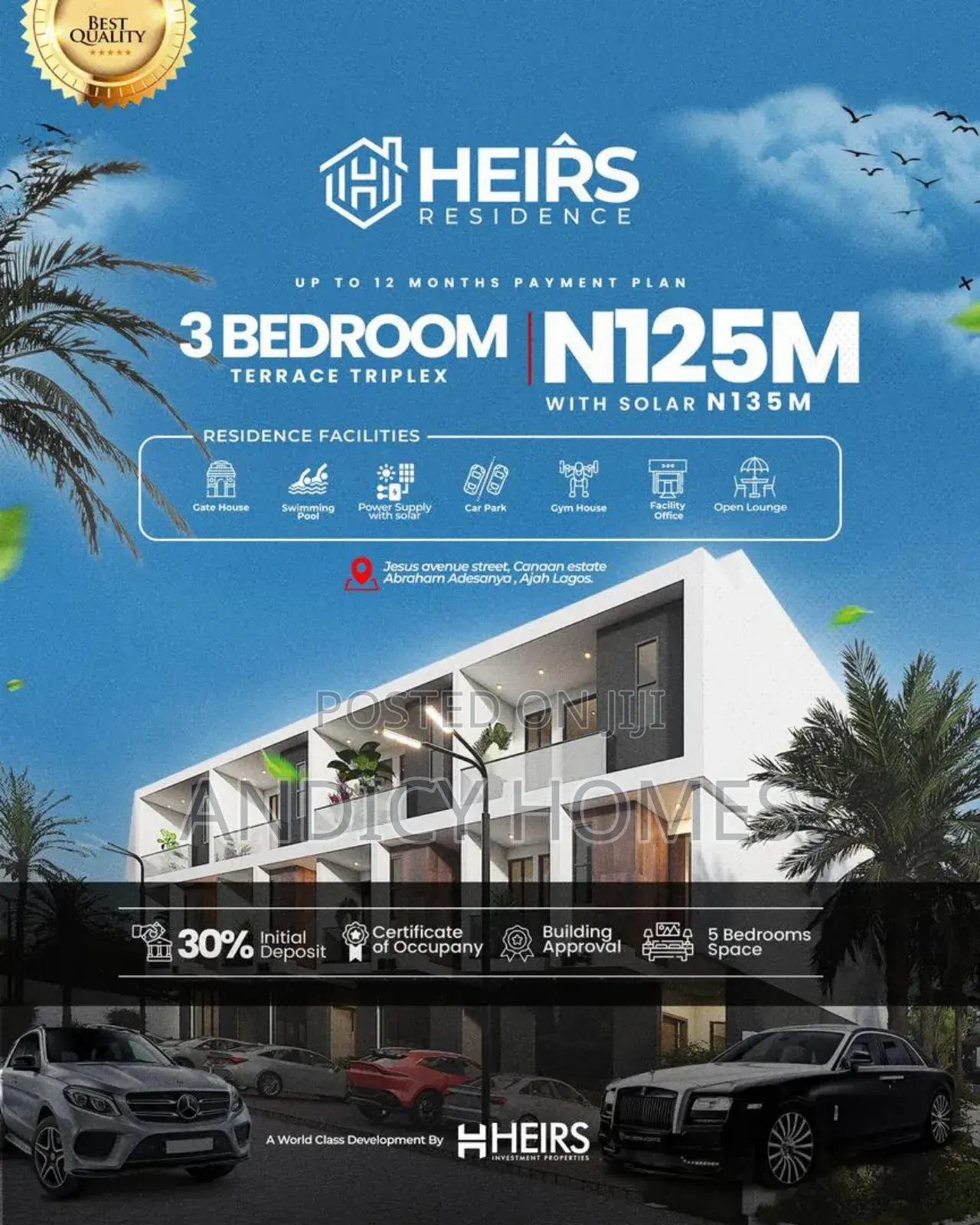 3bedroom Terrace at Abraham Adesanya for Sale