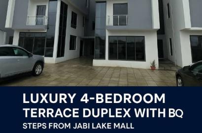2 Units of luxury 4-bedroom terrace duplex with BQ, right beside Jabi Lake Mall.