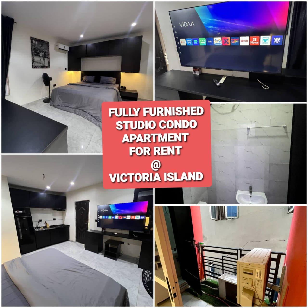 LARGE AND SPACIOUS BEAUTIFULLY FULLY FURNISHED STUDIO CONDO APARTMENT FOR RENT @ VICTORIA ISLAND