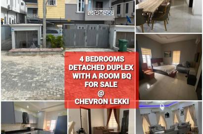 4 BEDROOMS DETACHED DUPLEX WITH A ROOM BQ FOR SALE @ CHEVRON LEKKI