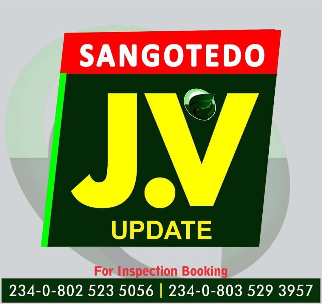 JOINT VENTURE JOINT VENTURE  SIZE: 18plots  LOCATION: Sangotedo close to the Expressway right opposite Shoprite.  VALUE:  N135M PER PLOT