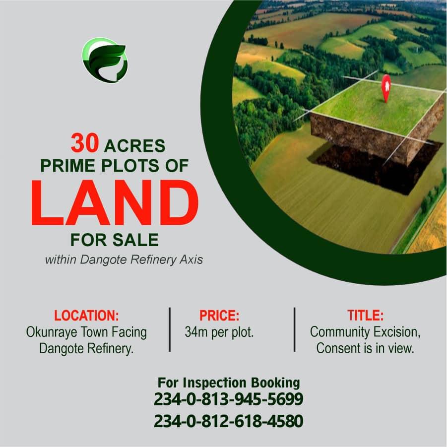 DIRECT INSTRUCTION TO SELL    30 ACRES FACING ATLANTIC OCEAN
