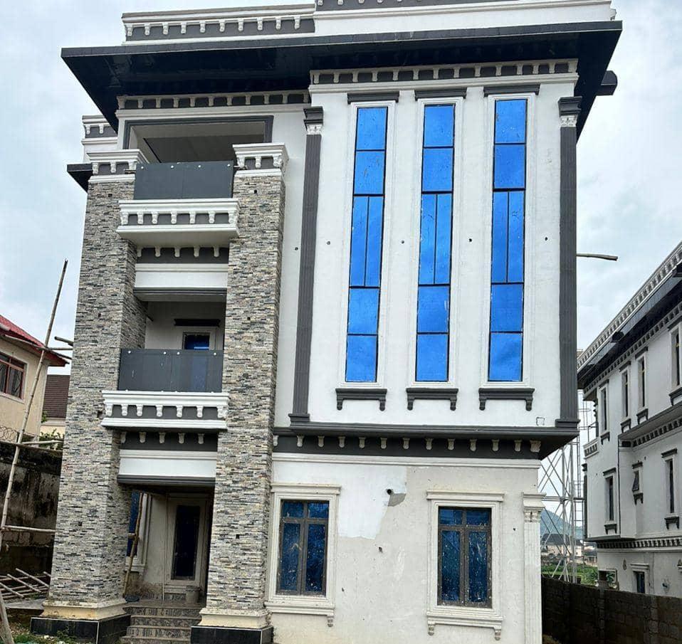 A Newly Built Luxury 2 Units Of 7 Bedroom Fully Detached Glass House Duplex With 4 Sitting Rooms & 8 Toilets With A Space For BQ Is Available For Outright Sale