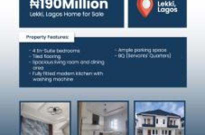 For sale: Home For Sale Lekki Lagos  ₦ 190,000,000