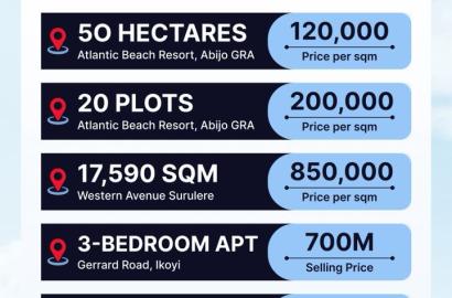 Land for sale 6000sqm ikoyi lekki lagos M2.335 per sqm