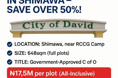 Land Sale in Shimawa near RCCG Camp  648 sqm price N 17,5million