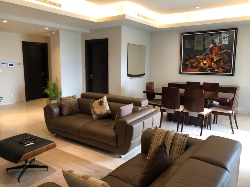 FOR RENT  Spacious & well furnished 3 bedrooms apartment with bq is available for rent